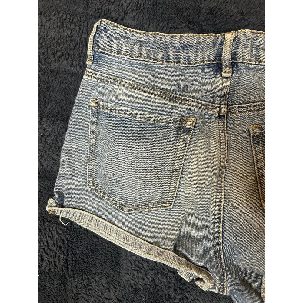 PacSun Denim Shorts 28 Womens Blue High Rise‎ Frayed Hem 5 Pocket Casual